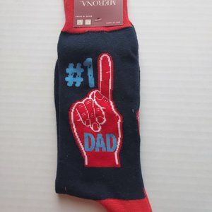 Merona Men's Themed Socks #1 DAD Shoe Size 6-12 Navy Blue NWT